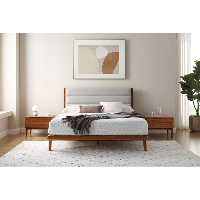Corrigan Studio® Horey Solid Wood and Upholstered Platform Bed Wayfair
